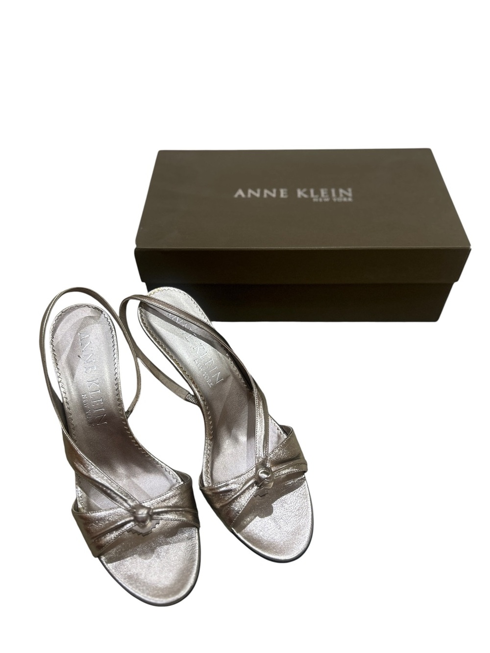 Anne Klein New York Metallic champagne gold Slingback Heels